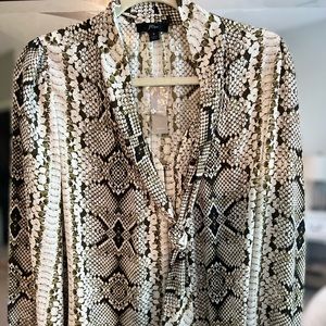 NWT Snakeskin print long sleeve blouse
